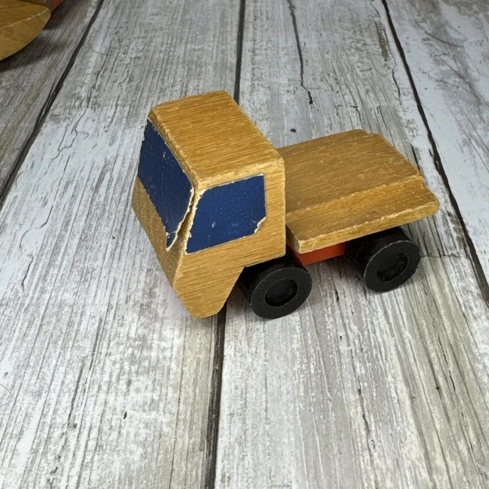 VTG 1971 & 1973 Mattel Putt Putt Wooden Toy Train Boat Trucks Vehicles Cars PreK